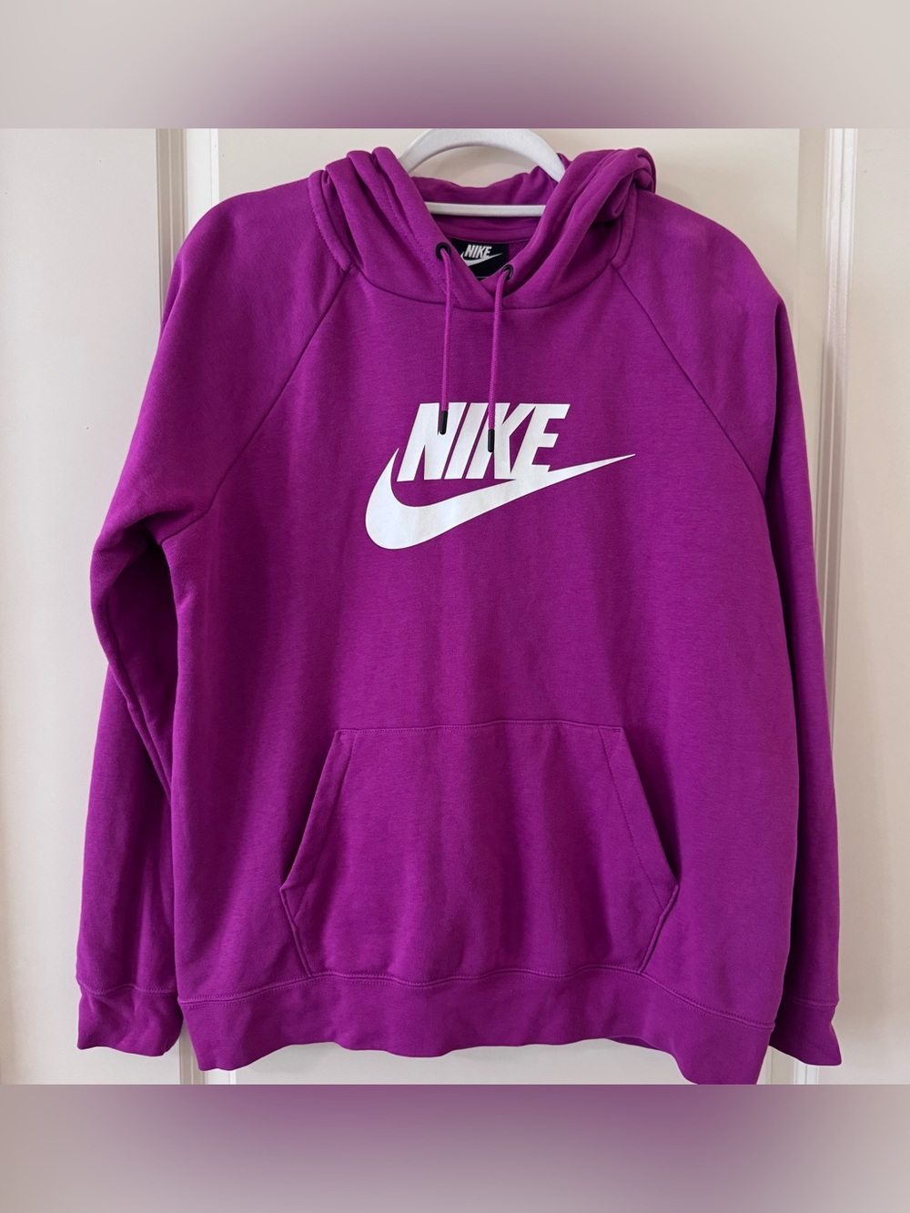 Nike Magenta Hoodie with White Swoosh Label